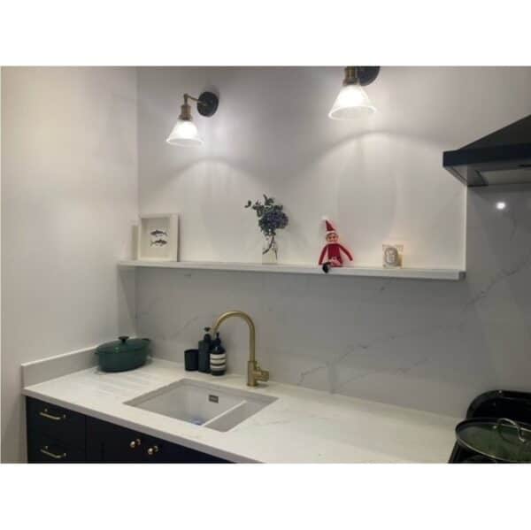 White kitchen wall shelves in white by top Shelf UK