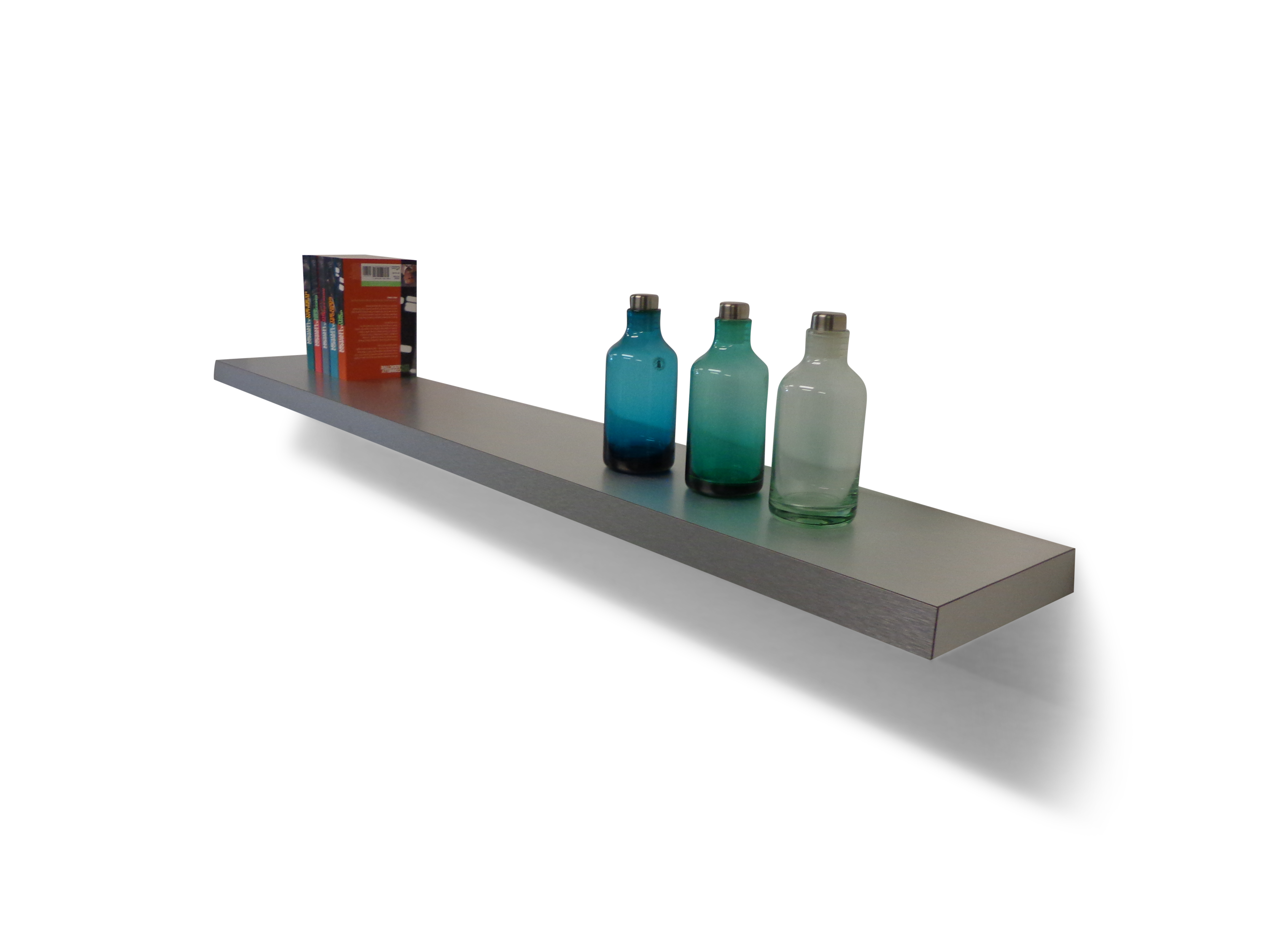 Brushed Steel Floating Shelves Top Shelf UK