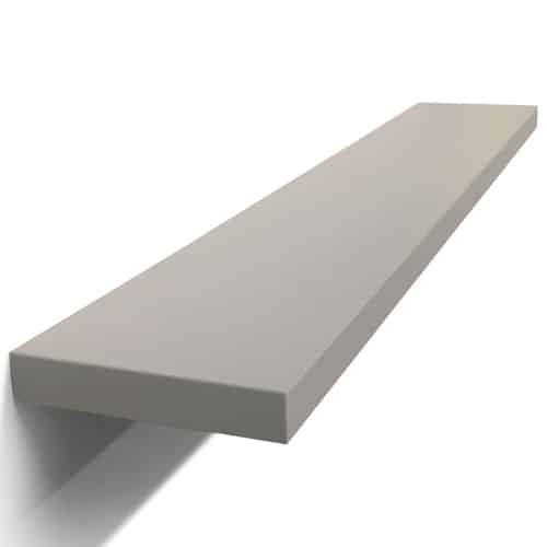 dove grey floating shelves side view