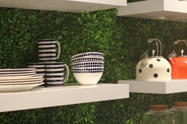 White Gloss Floating Shelf at Kate Spade store