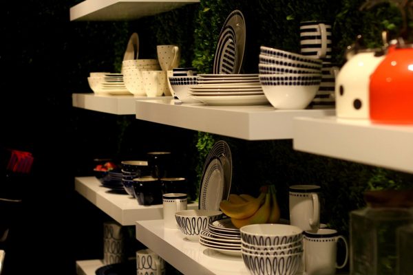 White Gloss Floating Shelf at Kate Spade