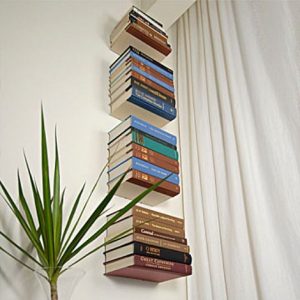 Concealed bookshelves from Top Shelf UK displayed vertically in home