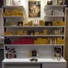 White floating shelving units in a commercial building bought from Top Shelf UK