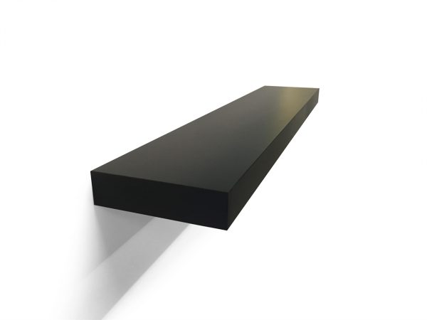 mall black floating shelves side view