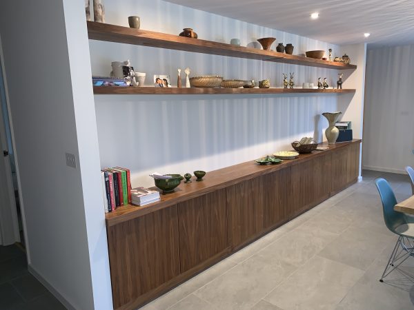 Charcoal Grey Gloss Alcove Shelves