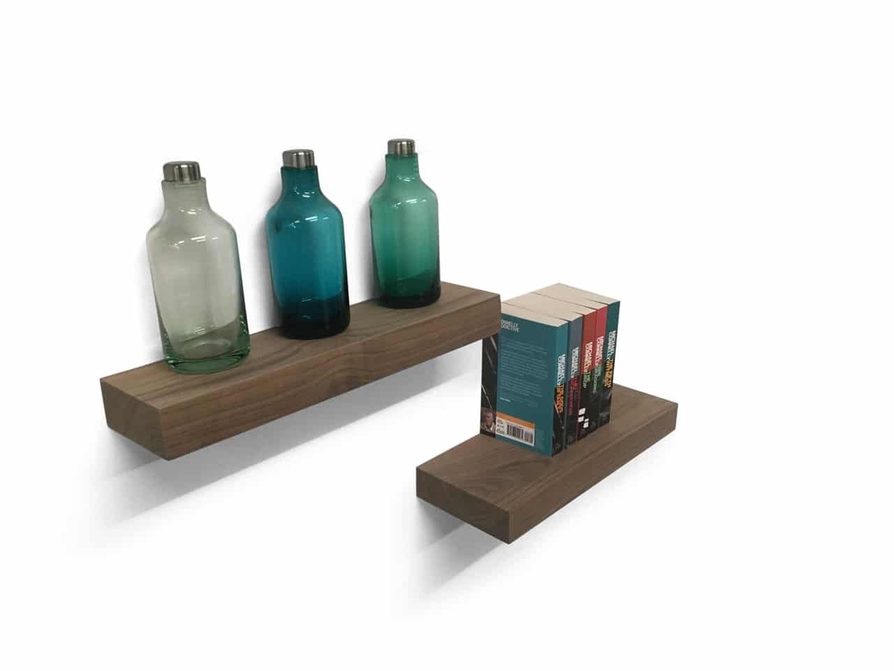 Solid Walnut Floating Shelves Top Shelf UK