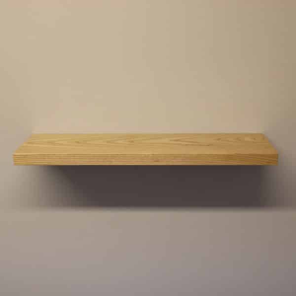 solid ash floating shelf by Top Shelf UK upper view