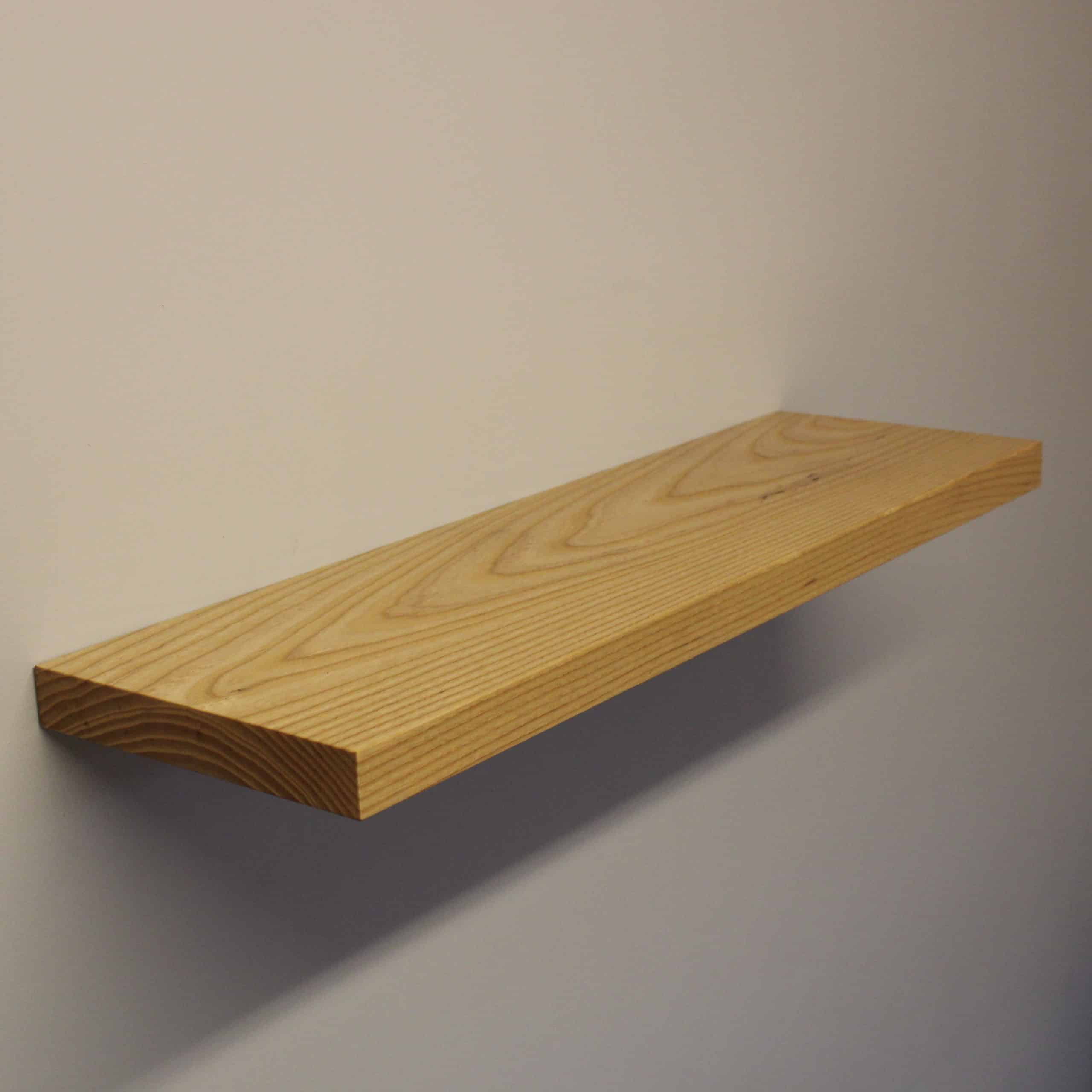 solid ash floating shelf by Top Shelf UK