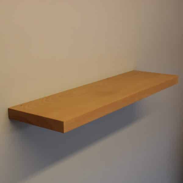 solid beech floating shelf by Top Shelf UK side view