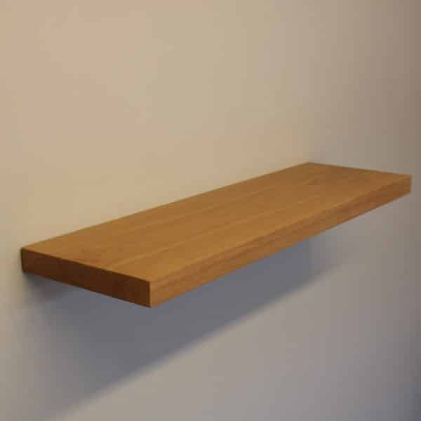 solid cherry floating shelf by Top Shelf UK side view