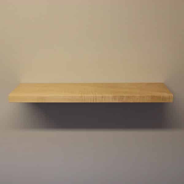 solid maple floating shelf by Top Shelf UK upper view