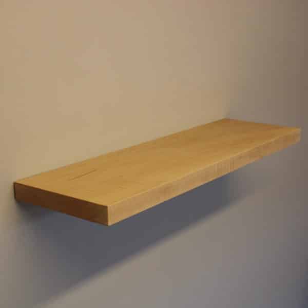 solid maple floating shelf by Top Shelf UK side view