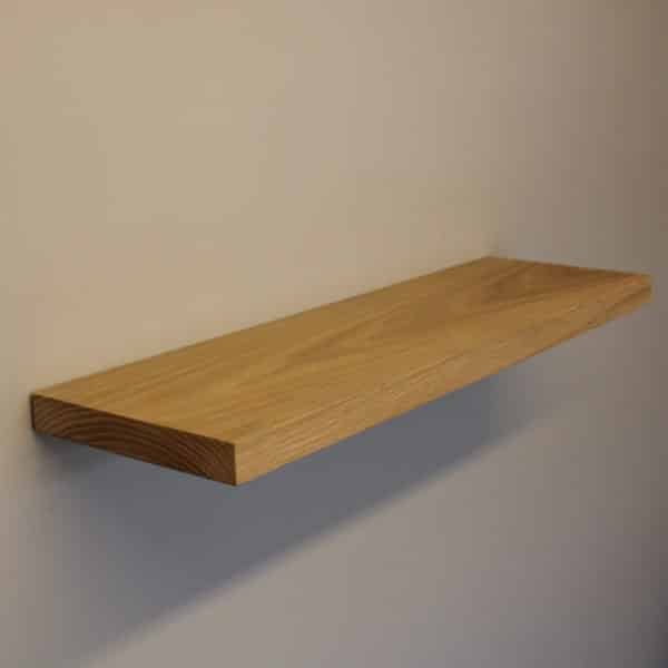 solid oak floating shelf by Top Shelf UK side view