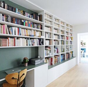 A bespoke shelving bookcase built by Top Shelf UK