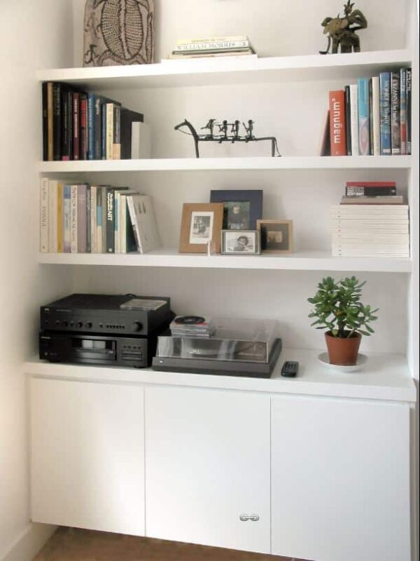 Alcove Shelving for sale at Top Shelf UK. Made to measure alcove shelves.