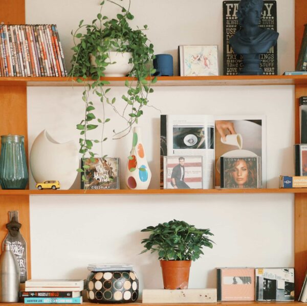 Floating shelves available as gold wall shelves at Top Shelf
