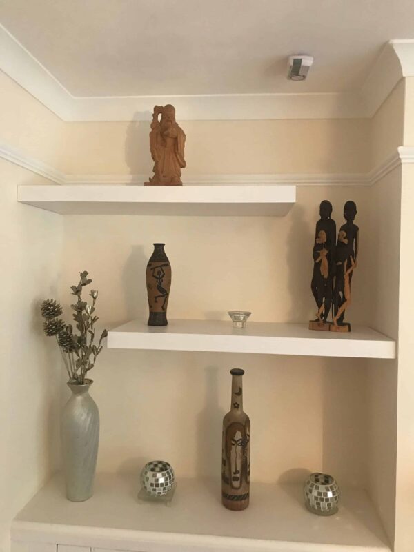 White wall shelves bought from Top Shelf UK